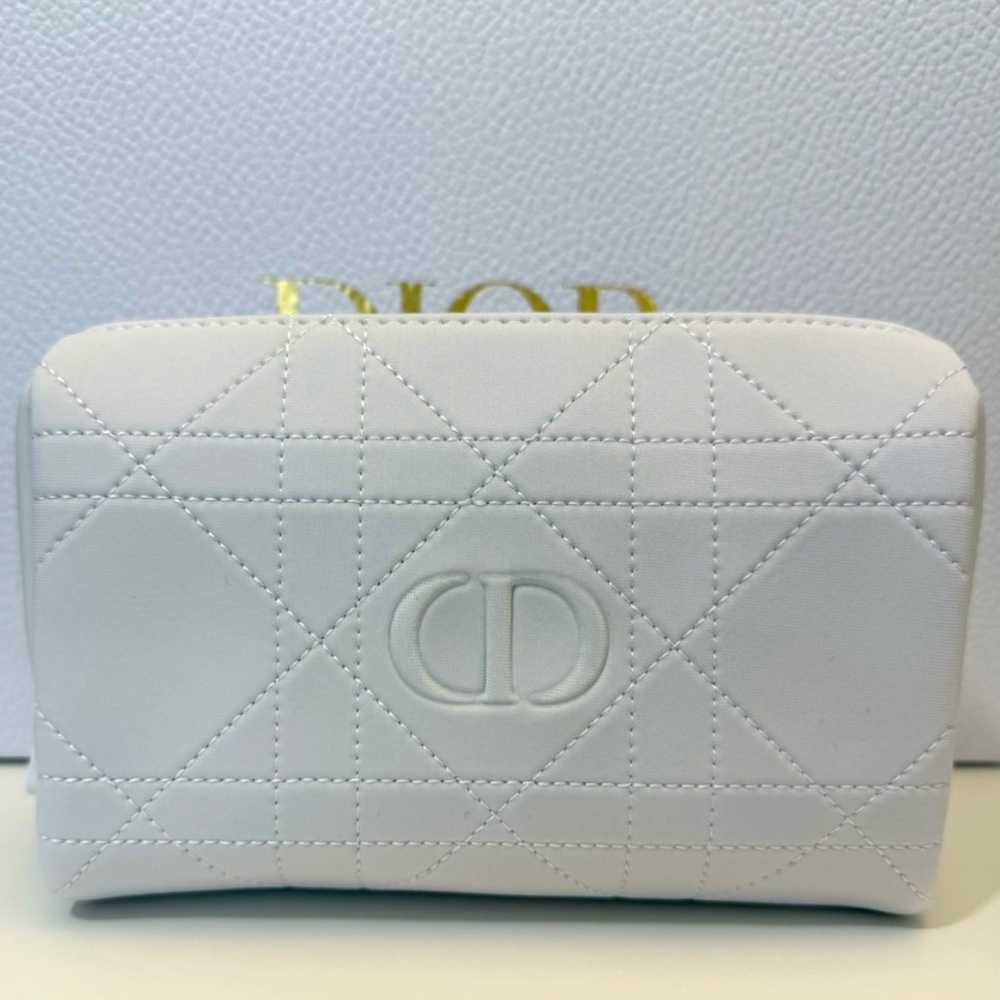 Dior White Quilted beauty pouch